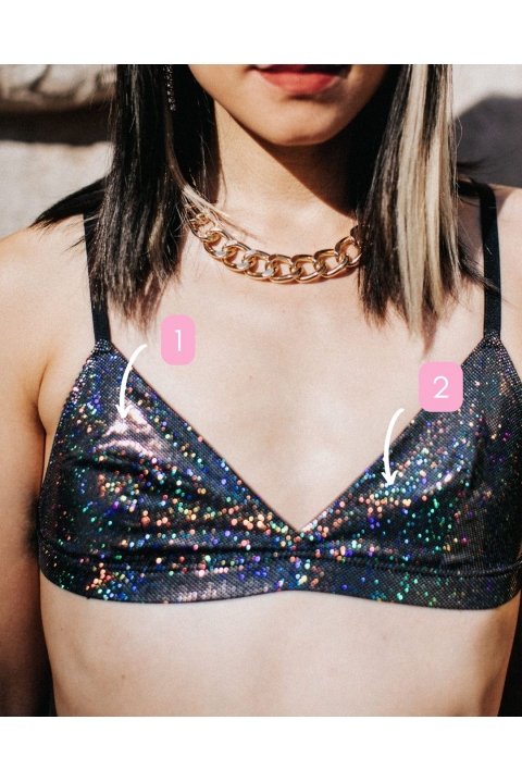 Silver Holographic Bralette